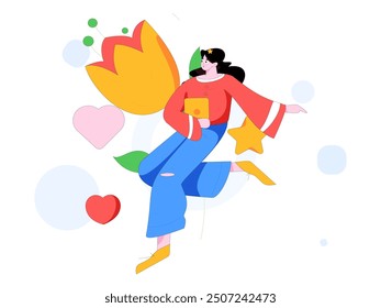 Happy Valentine's Day flat character vector concept business hand drawn illustration
