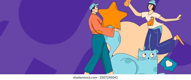 Happy Valentine's Day flat character vector concept business hand drawn illustration
