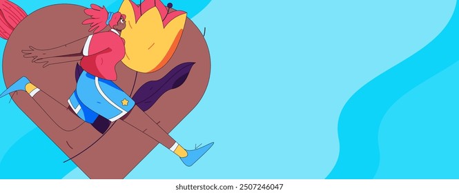 Happy Valentine's Day flat character vector concept business hand drawn illustration
