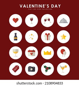 Happy Valentine's Day Flat Colored Vector