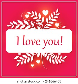 Happy Valentine's day floral design. Vector illustration