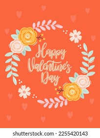 Happy Valentine's Day flowers greeting card