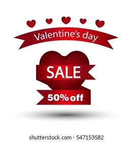 Happy Valentines Day Flyer. Template for creating Advertising Banners, Brochures, Booklets, Posters, Sales leaflets, Sale Flyers Discount. Valentines Day Background.