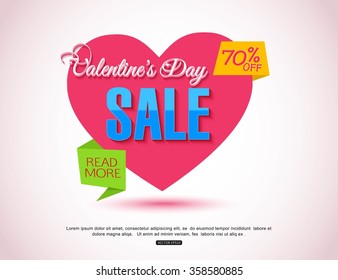 Happy Valentines Day Flyer. Vector illustration