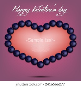 Happy Valentines Day. Frame of bowling balls laid out in the shape of the heart. Design pattern for greeting card, banner, poster, flyer, invitation party. Vector illustration on isolated background