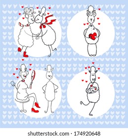 Happy Valentine's Day with Funny Sheep