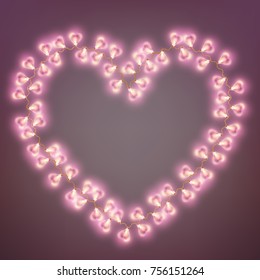 Happy Valentines Day Garland Lamp card. And also includes EPS 10 vector