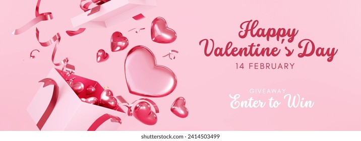 Happy Valentine's day giveaway Enter to Win banner