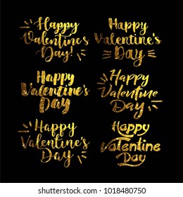 Happy Valentine's Day glitter lettering set, vector  design elements, eps 10 
