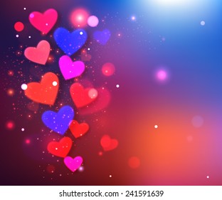 Happy Valentines Day Glow Holiday Background Stock Vector (Royalty Free ...