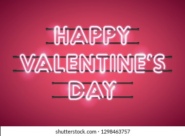 Happy Valentine's Day glowing neon sign