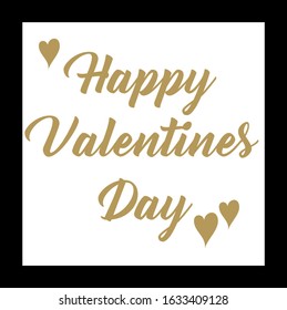 happy valentines day gold design vector