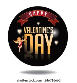 Happy Valentines Day gold type icon EPS 10 vector royalty free stock illustration Perfect for ads poster, flier, signage, websites, blogs, party invitation 