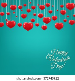 Happy Valentines Day With Gradient Mesh, Vector Illustration