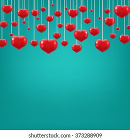 Happy Valentines Day With Gradient Mesh, Vector Illustration