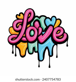 Happy Valentines Day graffiti typography art illustration