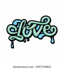 Happy Valentines Day graffiti typography art illustration