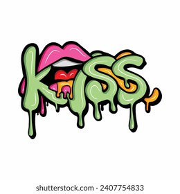 Happy Valentines Day graffiti typography art illustration