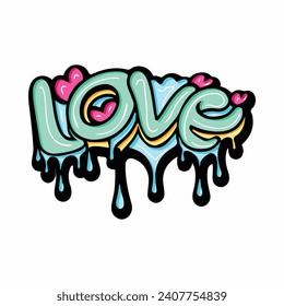 Happy Valentines Day graffiti typography art illustration