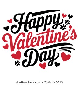 Happy Valentine's Day graphic design for print