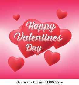 happy valentines day graphic with pink background 