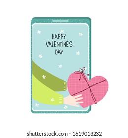 Happy Valentine's Day graphic. Vector hand drawn illustration.