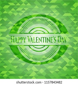 Happy Valentine's Day green mosaic emblem