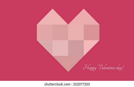 Happy Valentines day greeting and abstract heart 