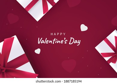 Happy valentines day greeting background hearts