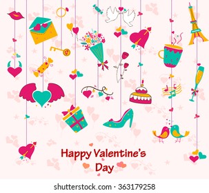 Happy Valentine's Day greeting background in vector