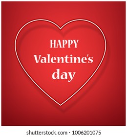 Happy Valentine's Day Greeting Card on red background, vector illustration