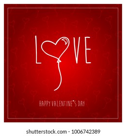 happy valentines day greeting card vector illustration