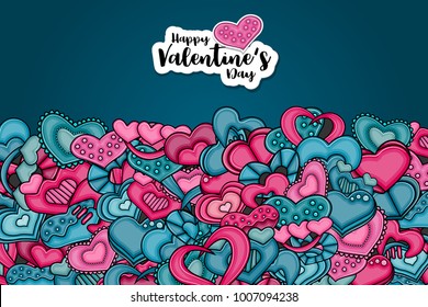Happy Valentines day greeting card. Vector illustration.