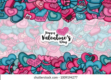 Happy Valentines day greeting card. Vector illustration.