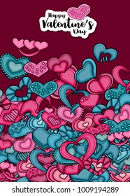 Happy Valentines day greeting card. Vector illustration.