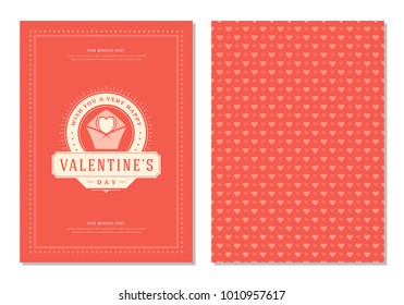 Happy Valentines Day Greeting Card or Poster Vector illustration. Retro typography design and pattern background. Happy Valentines Day Greeting Card or Poster Vector illustration. Retro typography design and pattern background.