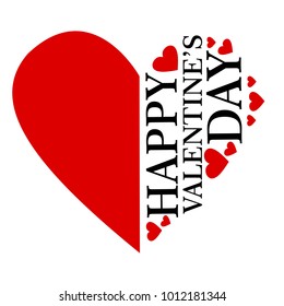 Happy Valentine's Day greeting card red heart shape vector
