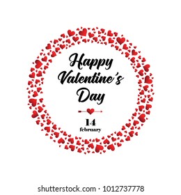 Happy Valentines day greeting card. Vector posterfor the Valentine's day