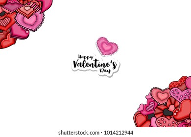 Happy Valentines day greeting card. Vector illustration.