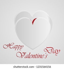 Happy Valentines day greeting card, vector illustration. Beautiful love.