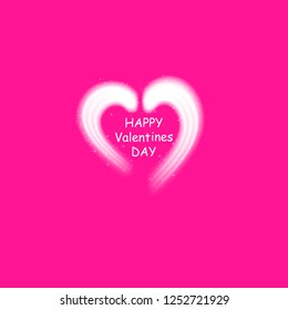 Happy Valentines Day greeting card. I Love You. 14 February. Holiday background with hearts, light, stars on plastic pink backgraund. Vector Illustration