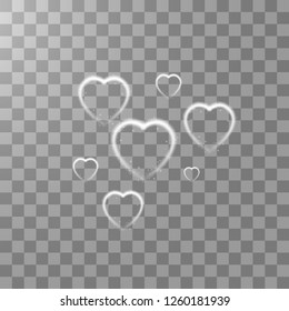 Happy Valentines Day greeting card. I Love You. 14 February. Holiday background with hearts and I Love You phrase., light, stars on plastic pink backgraund. Vector Illustration