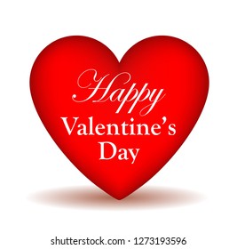 Happy Valentines Day greeting card with a red heart 