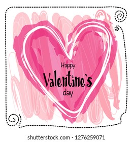 Happy valentines day greeting card isolated on white background vector stock