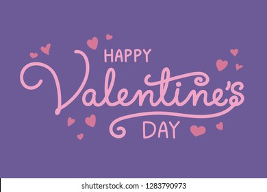 Happy Valentine's Day greeting card with hand drawn hearts. Vector