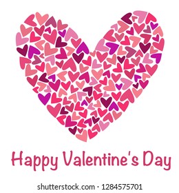 Happy Valentine's Day. Greeting card with heart. Vector illustration.