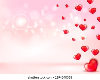 Happy Valentine's day greeting card with a red heart.