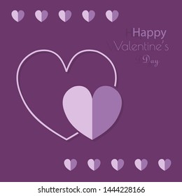 Happy Valentines day greeting card, vector illustration. Beautiful love.