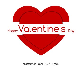Happy Valentine's Day Greeting Card. Vector illustration. Red hearts happy valentines day. Wallpaper, flyers, invitations.
