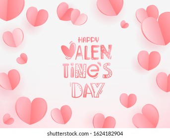 Happy Valentines day greeting card. Template for greeting card, cover, presentation